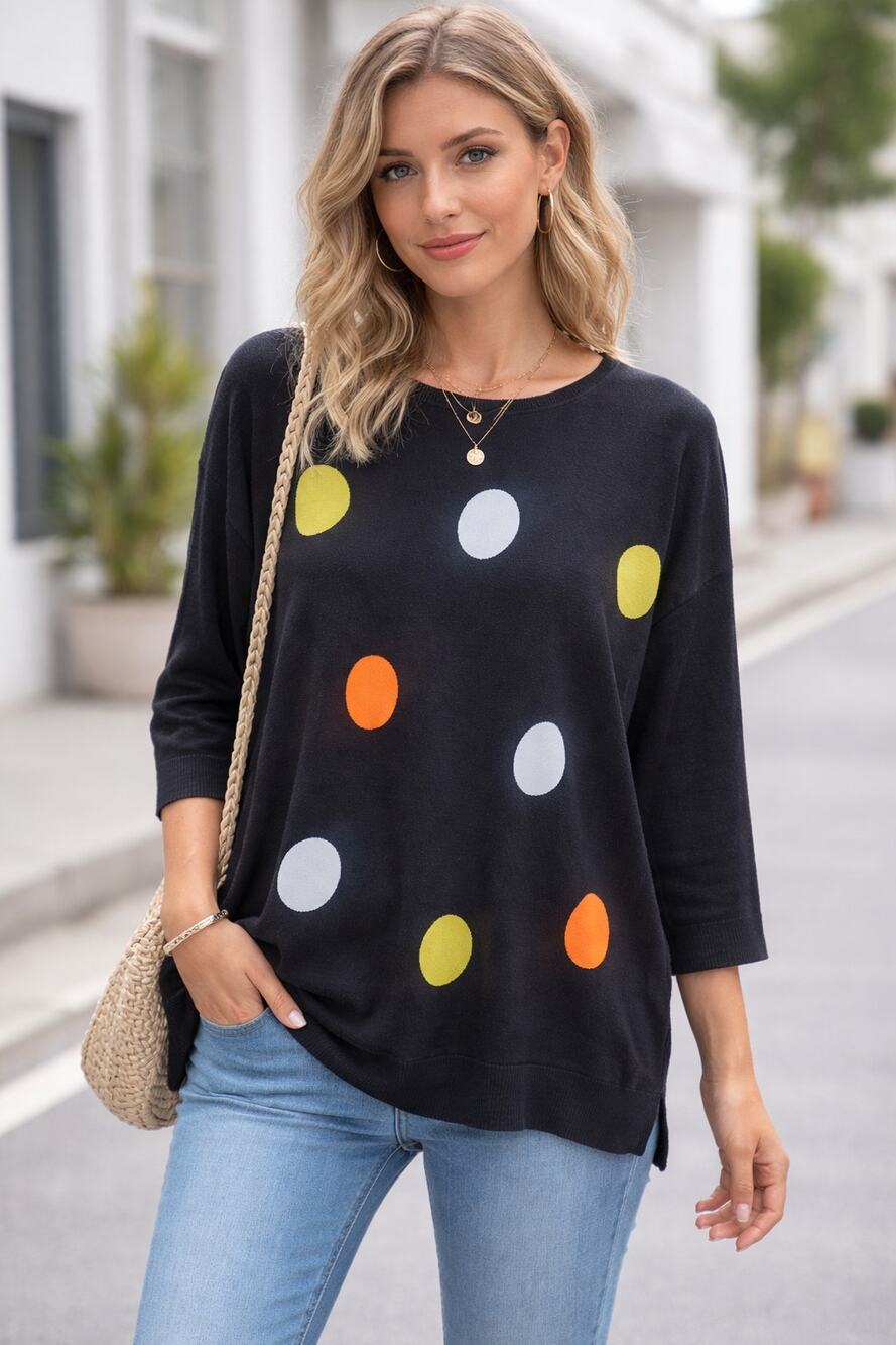 P Luca Milano Polka Dot Top | Size Large | Artsy Chic